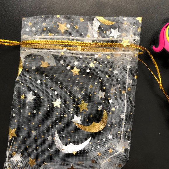 Unicorn Shoe Charms 5 Piece Variety Pack in Moon & Stars Sparkle Bag 1" Charms - Picture 3 of 3